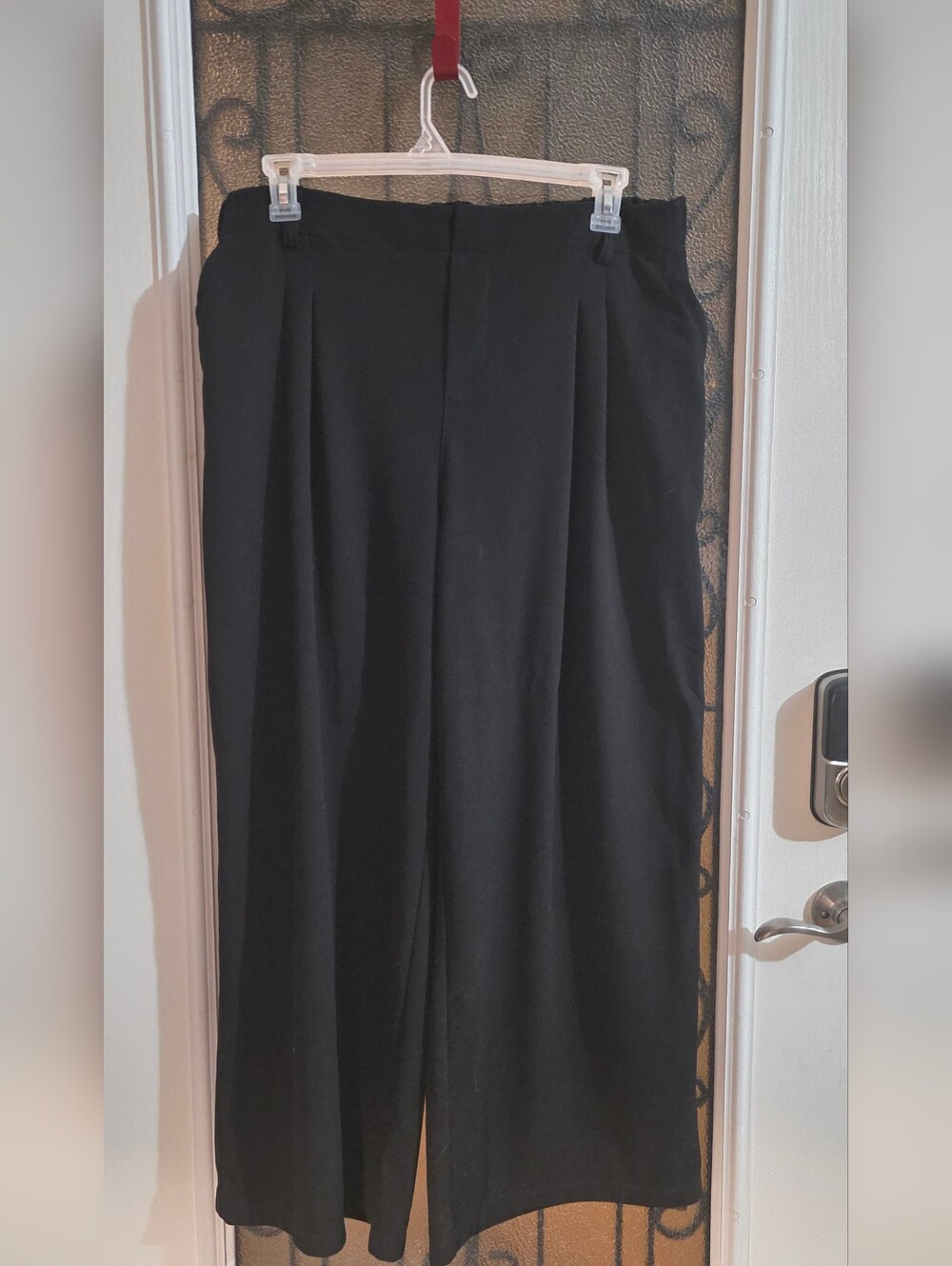 HALARA Womens 1x  Black Pleated Wide-Leg Dress Pants